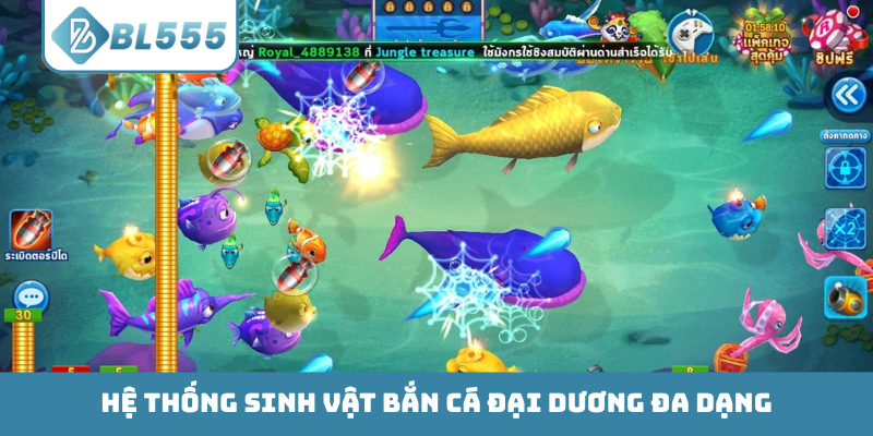 Hệ thống sinh vật bắn cá Đại Dương đa dạng
