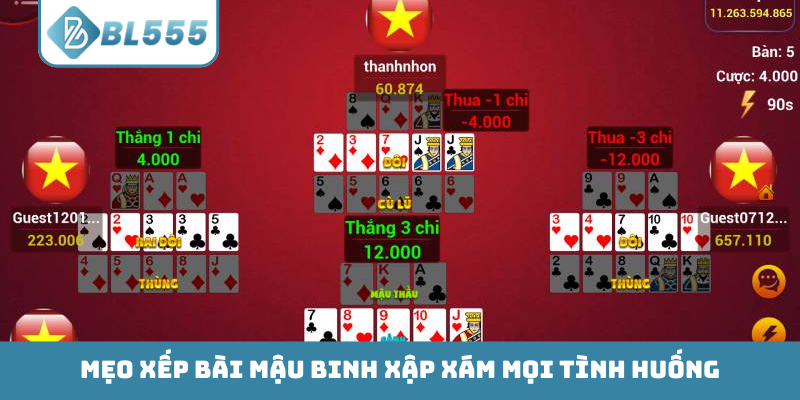 Mẹo xếp bài Mậu Binh xập xám mọi tình huống