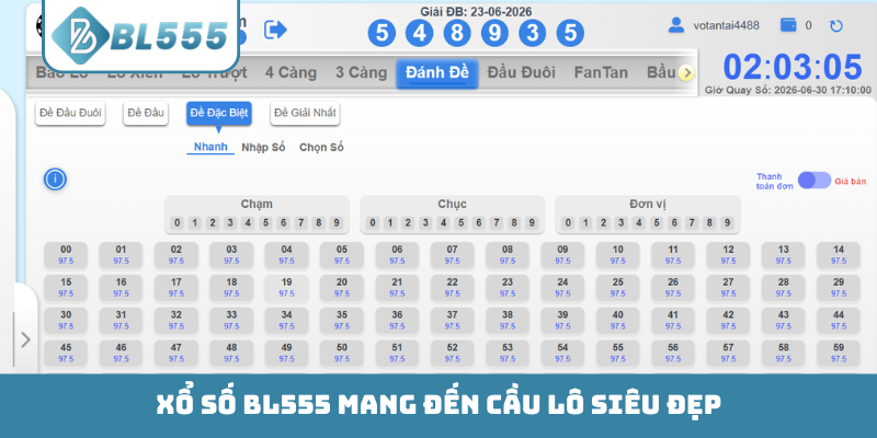 Xổ số BL555 mang đến cầu lô siêu đẹp